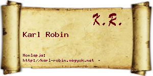 Karl Robin névjegykártya